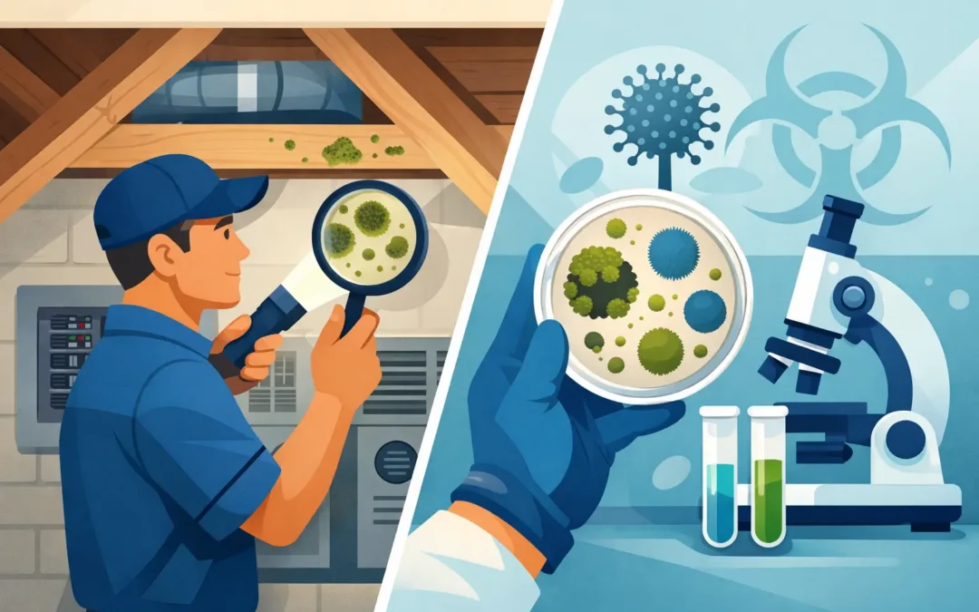 Mold Inspection vs Mold Testing Explained